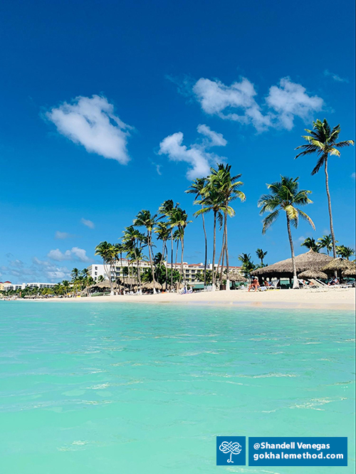 Sea and beach resort at Aruba, southwest Caribbean.